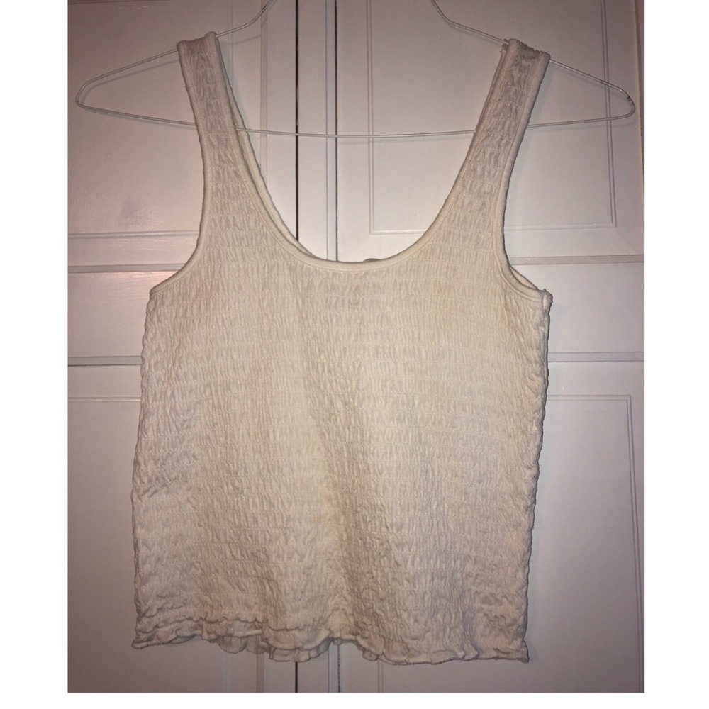 Off-white scrunch tank top